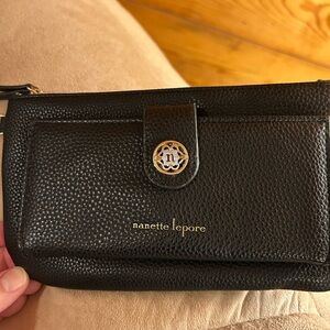 Nanette Lepore Black Textured Wristlet